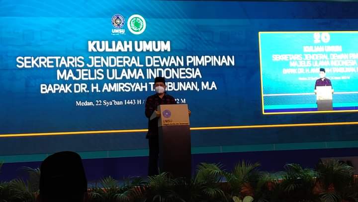 Sekretaris Jendral MUI Dr. H. Amirsyah Tambunan, M.A Berikan Kuliah Umum di UMSU