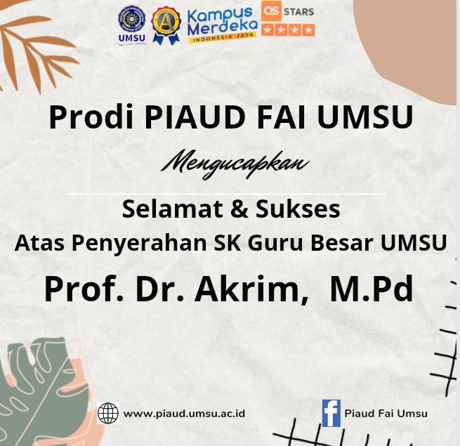 Penyerahan SK Guru Besar UMSU : Prof. Dr. Akrim, M.Pd